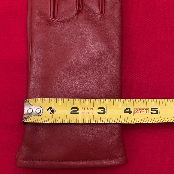 NWT Pratt and Hart Womens Broadway Cherry Red Leather Gloves Size 7.5 Thinsulate - Picture 9 of 10